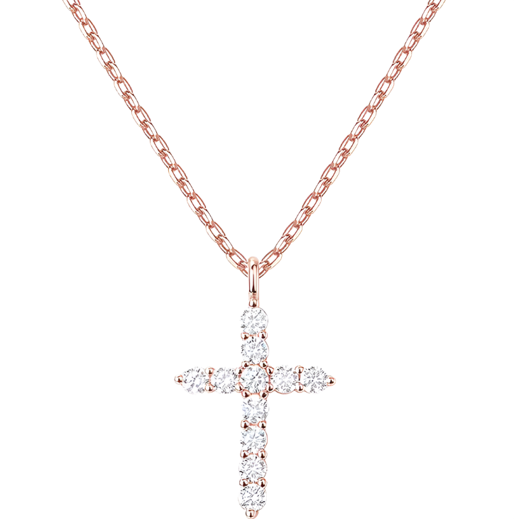 'Flora' Cross necklace Gold/Silver/Rose Gold