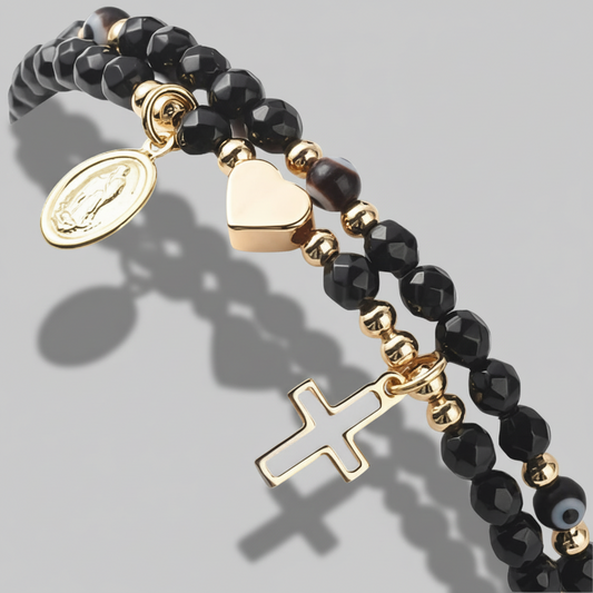 'Madeline' Charm Bracelet Stacked Set