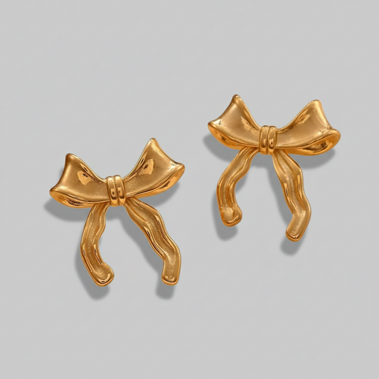 'Ivora' Bow Earrings Gold