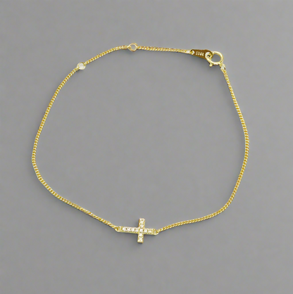 cross bracelet gold