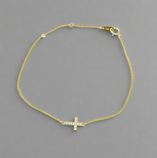 cross bracelet gold