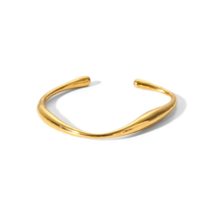 gold bangle open resizable cuff bracelet Geometric 