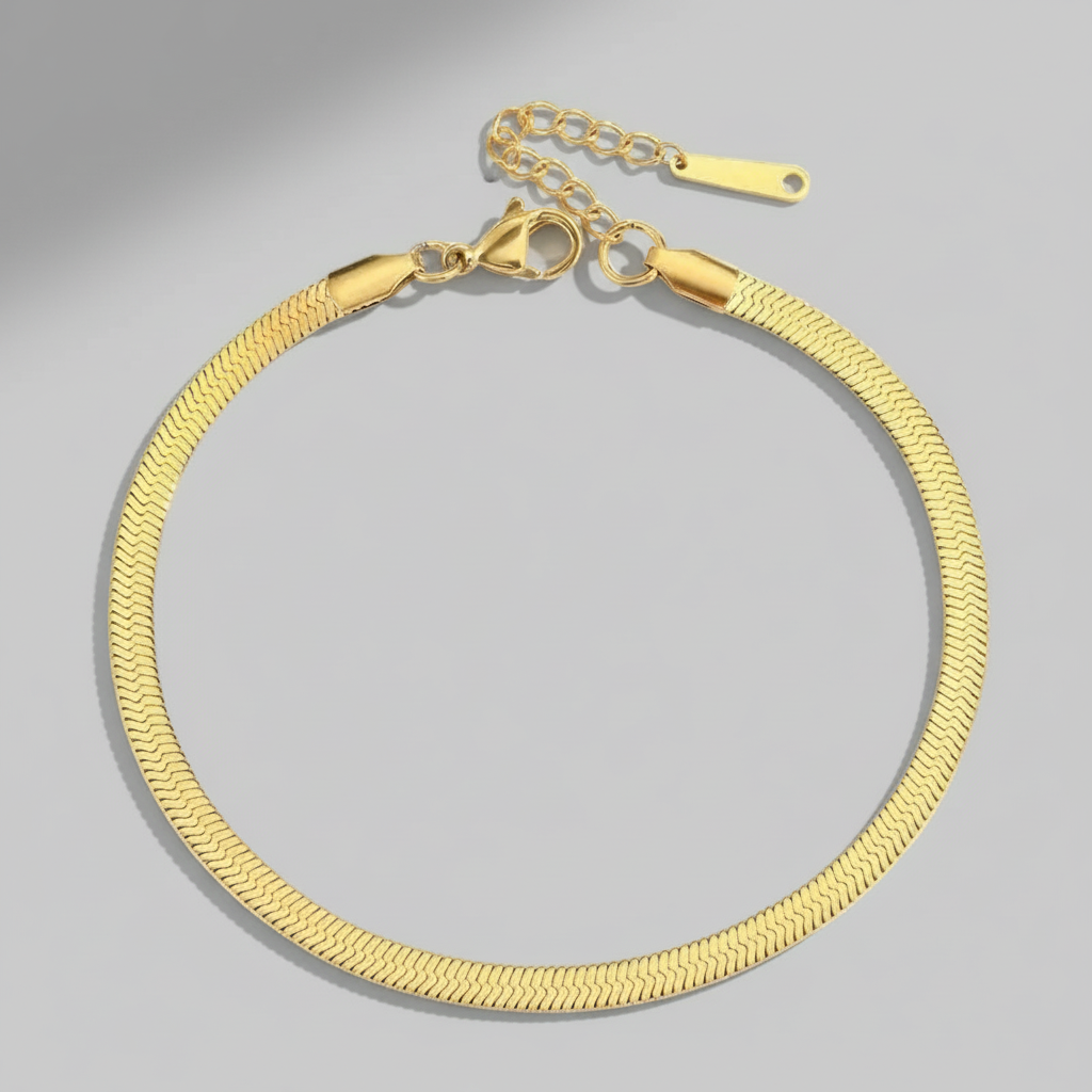 'Gemini' Snake Chain Anklet Gold/Silver