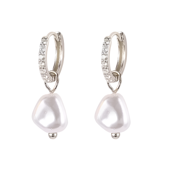 pearl earrings silver