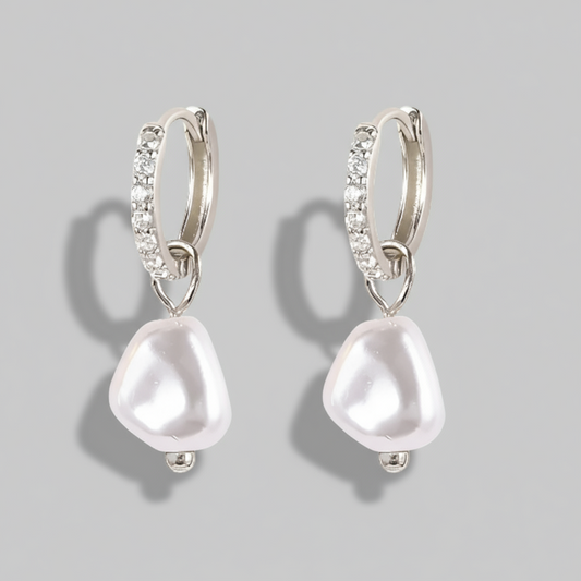pearl earrings silver