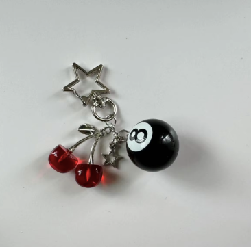 red cherry keying with 8 ball