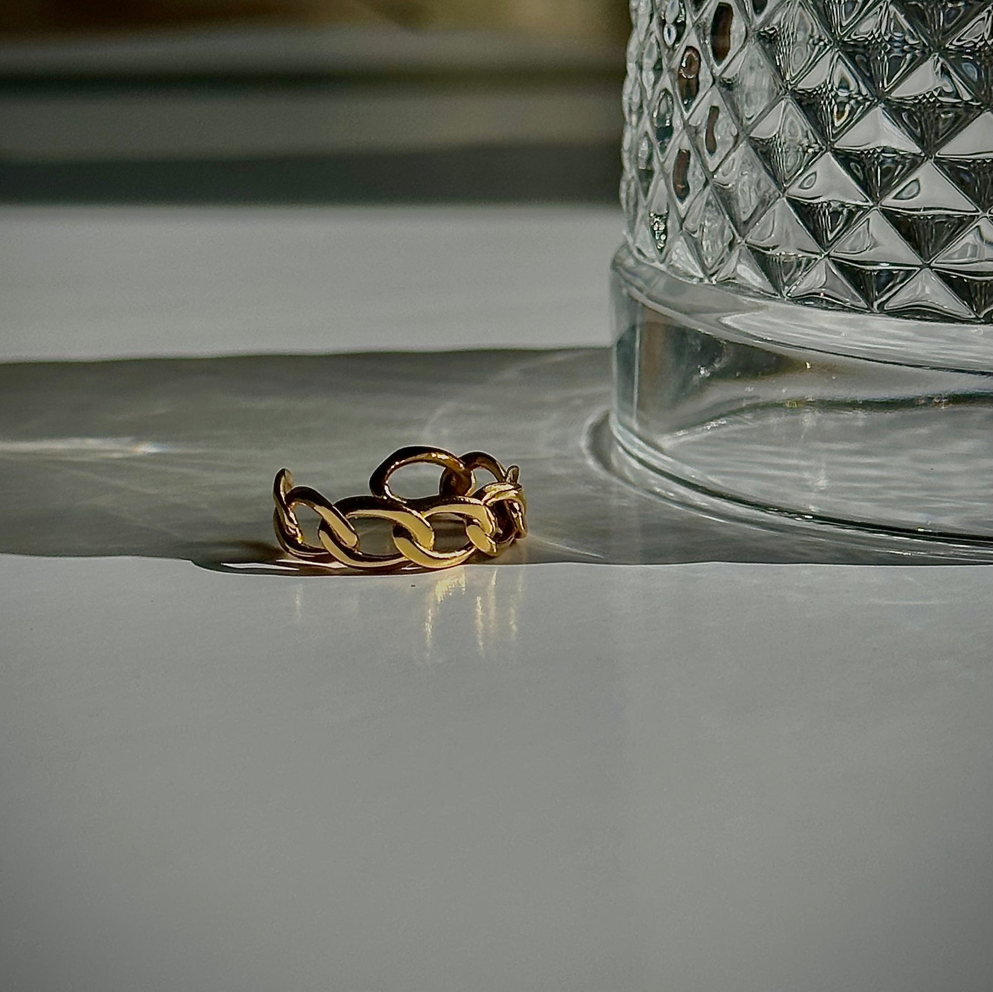 resizeable paper clip ring gold silver 