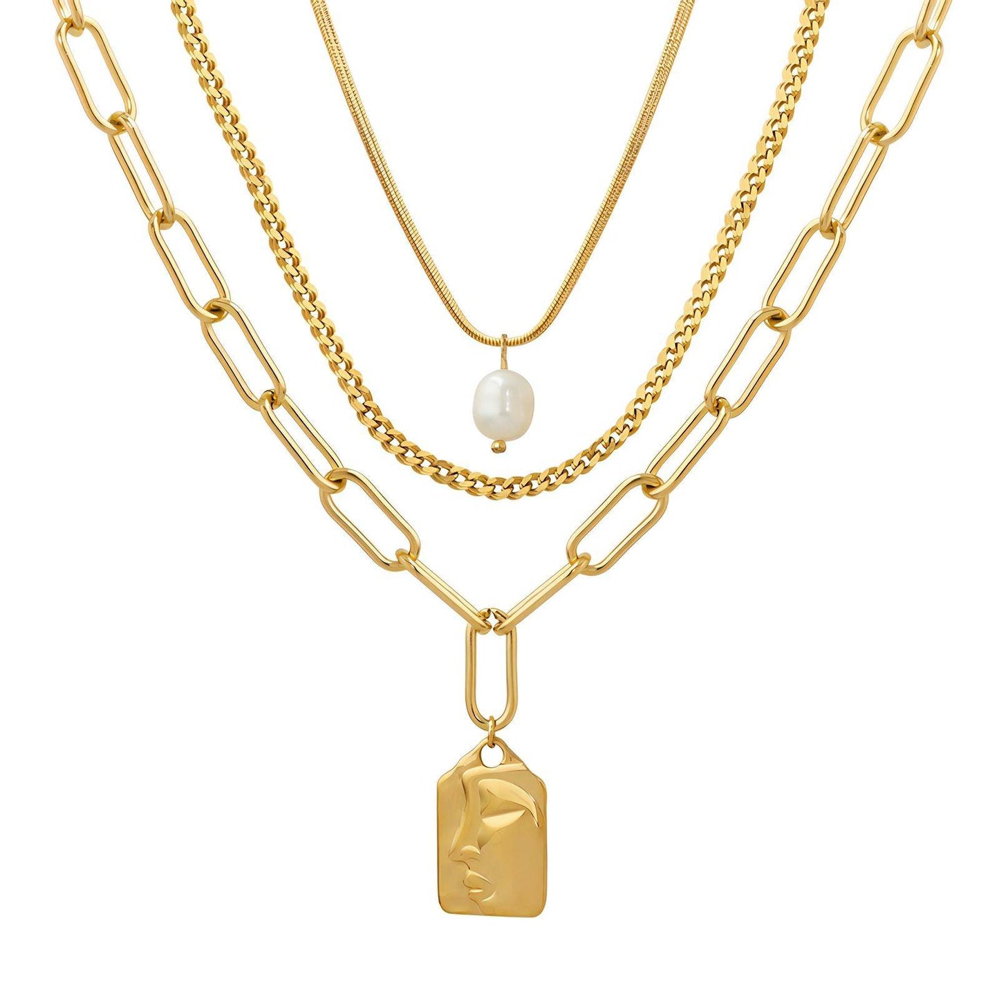 'Intensely' Stacked Necklace Gold